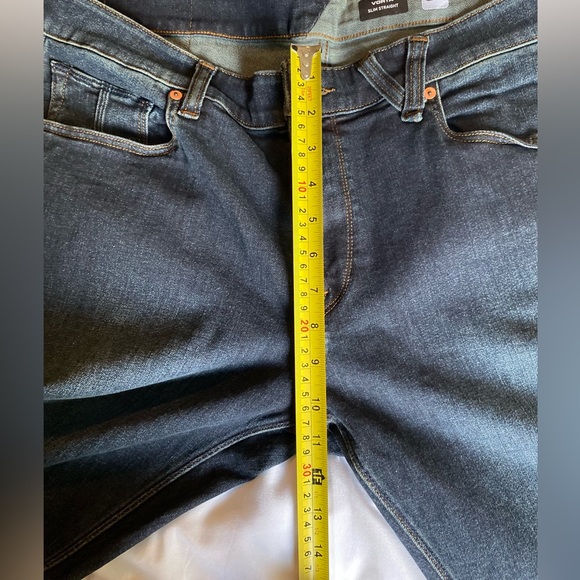 VOLCOM dark blue modern fit slim straight leg stretchy Jeans size 36x 32 - Picture 13 of 14